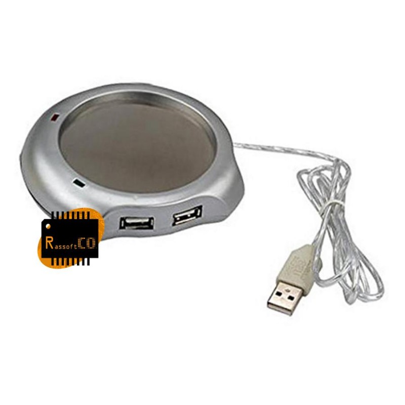 USB Warmer Sliver Warm Tea Coffee Cup Mug Warmer USB Heater Pad With 4 USB  Port Hub With On/Off Switch 