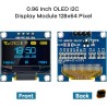 0.96 inch OLED Display 128*64 pixels Blue - I2C شاشة