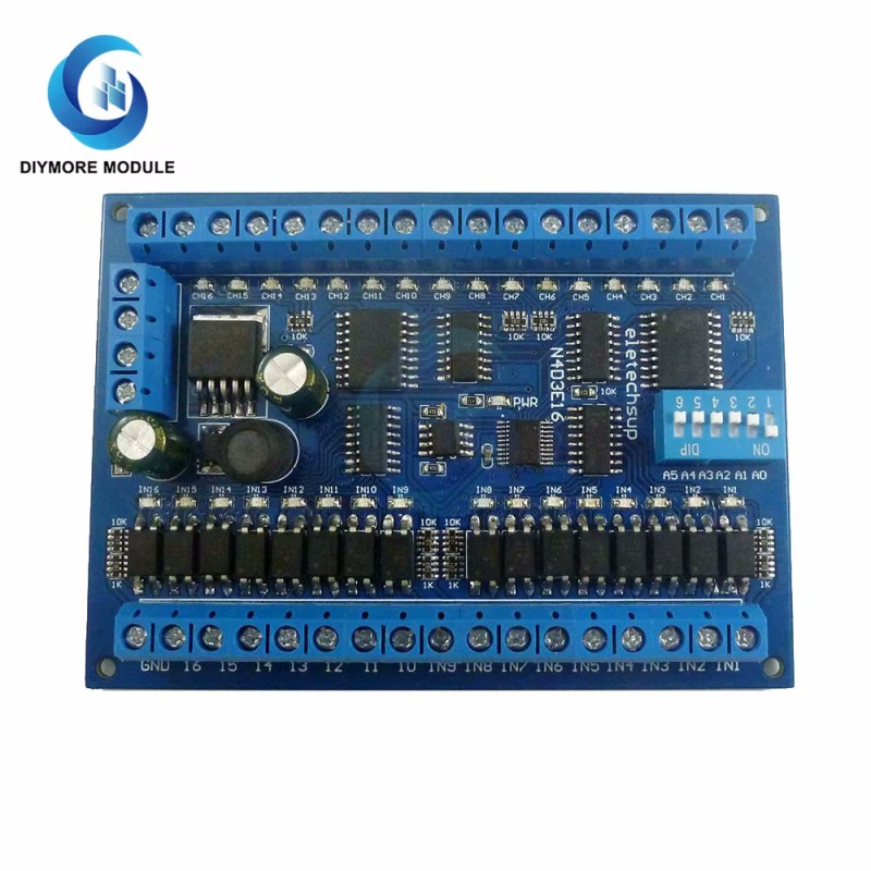DC 12V 24V 16 Input 16 Output RS485 Remote Control Switch PLC IO ...